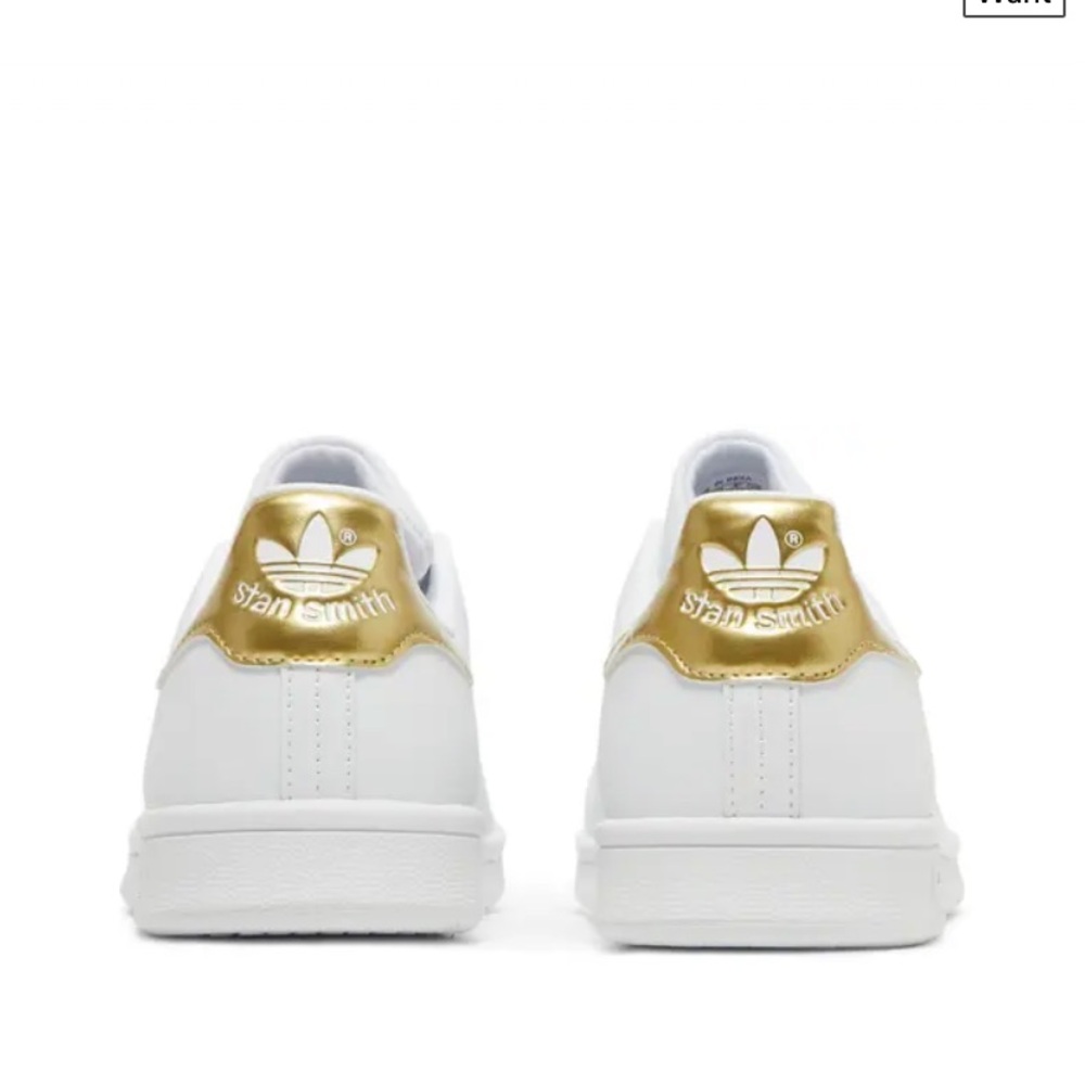 New ADIDAS ORIGINALS SNEAKER STAN SMITH WHITE/GOLD METALLIC WOMEN Size 10 in box - Picture 4 of 17
